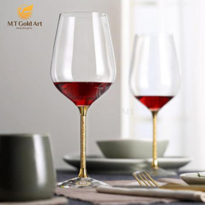 Ly pha lê đúc vàng 24k (A003) MT Gold Art- Hàng chính hãng, trang trí nhà cửa, quà tặng dành cho sếp, đối tác, khách hàng.