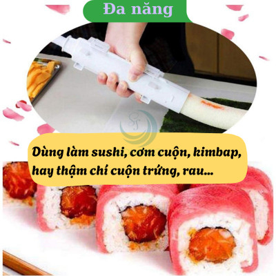 Ống Nén Sushi Thông Minh Kèm Thảm Cuộn Dụng Cụ Làm Sushi Siêu Nhanh - Combo Ống & Mành Cuộn