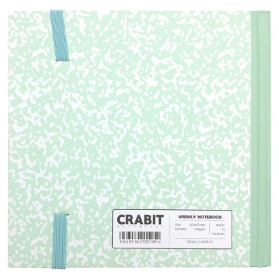 Sổ Weekly Plan Khổ Vuông 144 Trang 130gsm + Kèm Sticker Composition Collection - Crabit Notebuck 1595 - Xanh Mint