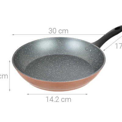 Chảo vân đá   chống dính  đáy từ 30 cm Greencook GCP221-30IH - Hàng Chính Hãng