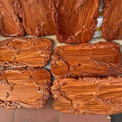 Khay Trà Nguyên Khối Gỗ Hương TOKDODO Nhiều Kiểu Dáng