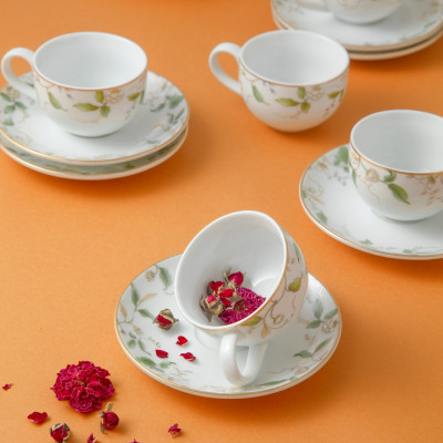 Bộ ấm chén phình thon hoa 014 hoa Ngọc Diệp