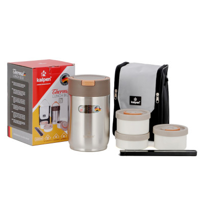Hộp Cơm Giữ Nhiệt 3 Ngăn Inox Kalpen I1 Thể Tích 2000ml - Hàng chính hãng