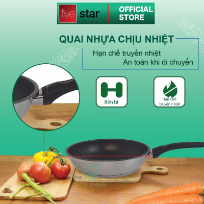 Chảo Inox Chông Dính 3 Đáy Fivestar CKD24-3DI (24cm) - Hàng Chính Hãng