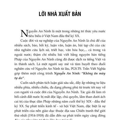 Nguyễn An Ninh - Không ăn mày tự do (bản in 2024)
