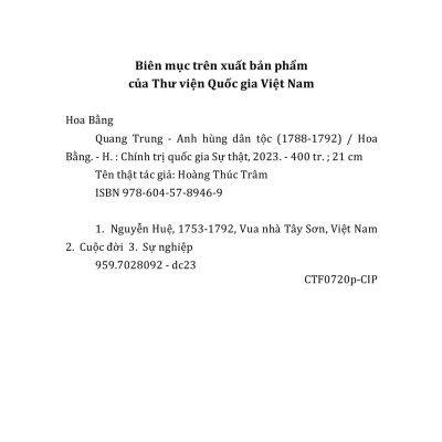 Quang Trung - Anh Hùng Dân Tộc (1788 - 1792)