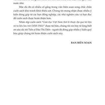 Giáo Dục Việt Nam Thời Kỳ Thuộc Địa Qua Tài Liệu Và Tư Liệu Lưu Trữ (1858 - 1945)