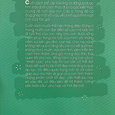 Để Lớp 9 Không Là Đáng Sợ (Dành Cho Cha Mẹ Có Con Học Lớp 6,7,8,9)