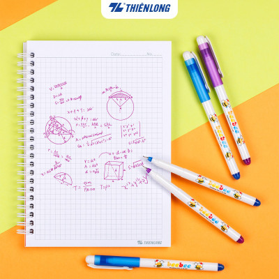 Hộp 10 cây Bút lông kim - Bút mực nước Beebee Thiên Long FL-04 mực tím