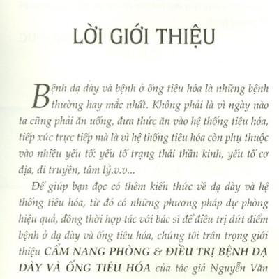 Cẩm Nang Phòng & Điều Tr.ị - Bệnh Dạ Dày & Ống Tiêu Hóa - PD