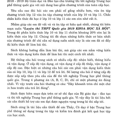 Luyện Thi Trung Học Phổ Thông Quốc Gia 2019 - Khoa Học Xã Hội