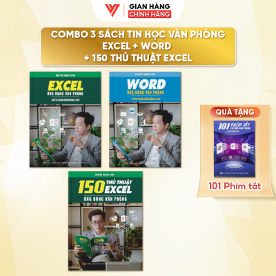 Combo 3 Sách Word Và Excel Và 150 Thủ Thuật Ứng Dụng Văn Phòng Từ Cơ Bản Đến Nâng Cao - N1