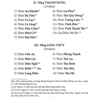 Nam Kỳ Địa Hạt Tổng Thôn Danh Hiệu Mục Lục - San Định Năm Nhâm Thìn 1892