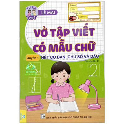 Sách - Vở Tập Viết Có Mẫu Chữ Quyển 1 + 2 - nét cơ bản, chữ số và dấu + chữ cái và chữ ghép