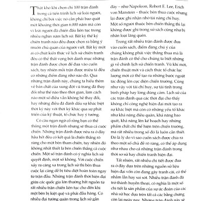 Lịch Sử Chiến Tranh Qua 100 Trận Đánh - Nghệ Thuật Quân Sự Đỉnh Cao Theo Dòng Thời Gian - Bìa Cứng