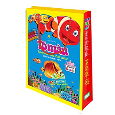 Sách - Túi tô màu động vật dưới nước 6 cuốn (song ngữ Anh - Việt)