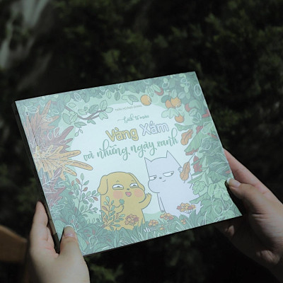 Sách Tô Màu - Vàng Xám Và Những Ngày Xanh - Tặng Kèm Sticker