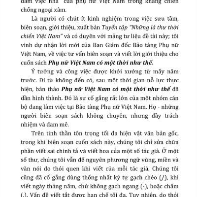 Phụ Nữ Việt Nam Có Một Thời Như Thế