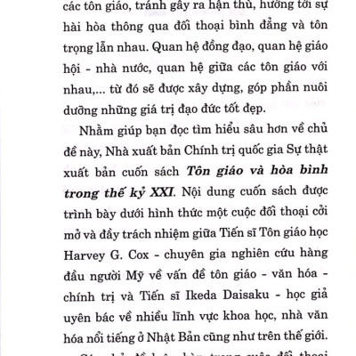 Tôn giáo và hòa bình trong thế kỷ XXI (Sách tham khảo)