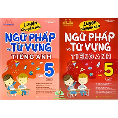 Sách - Luyện chuyên sâu ngữ pháp và từ vựng tiếng anh lớp 5 (trọn bộ 2 cuốn) #huongbook