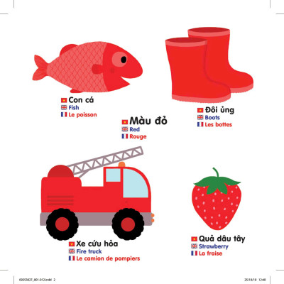 Sách Chuyển Động Thông Minh Đa Ngữ Việt - Anh - Pháp: Màu Sắc - Colours - Les Couleurs (Tái Bản)