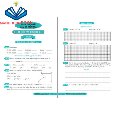 Sách - 36 Đề Ôn Luyện Toán 4 - Biên soạn theo chương trình GDPT mới.