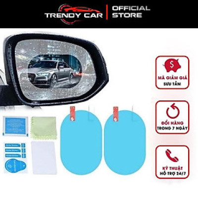   2 miếng dán chống bám nước mưa trên kính hậu xe ô tô - hình bầu dục | Phụ kiện xe hơi Trendy Car & Home 