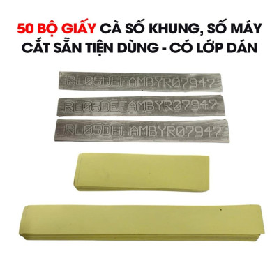 20 Bộ Giấy Cà Số Khung Số Máy Ô Tô Xe Máy | Cắt Sẵn Tiện Dùng | Cắt Sẵn Thành Bộ, Dễ Dùng Cho Thợ – 20 Bộ/Gói