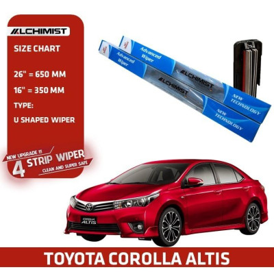 Gạt Mưa Xe Ô tô Toyota Vios Theo Từng Đời Xe,Loại Silicon 4 Lưỡi Cao Cấp, Thiết Kế Thông Minh, Gạt Êm Và Sạch Hơn