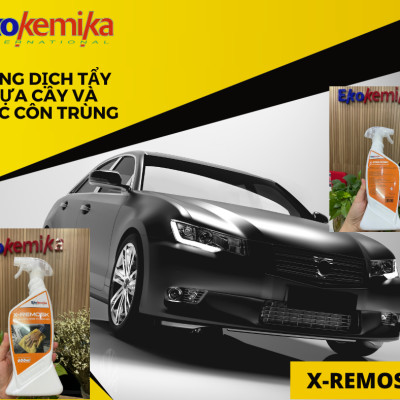 NƯỚC LÀM SẠCH NHỰA CÂY & XÁC CÔN TRÙNG BÁM TRÊN THÂN XE Ô TÔ X-REMOSK 600ML THƯƠNG HIỆU EKOKEMIKA