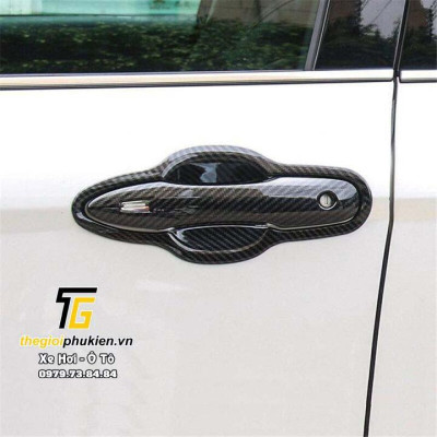 Bộ ốp tay nắm cửa, hõm cửa xe Toyota Camry 2019-2020 vân Carbon