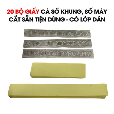 Dụng Cụ Cà Số Khung Xe Máy & Kèm Theo 50 Bộ Giấy Cà Số Cắt Sẵn, Chuyên Dùng Cà Số Cho Ôtô Xe Máy, Giấy Cà Số Xe