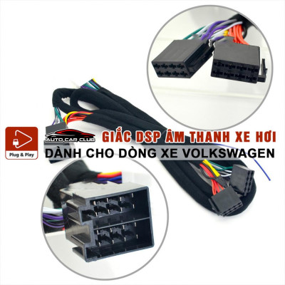 Giắc DSP/ampli, kết nối màn hình nguyên bản cho xe VOLKSWAGEN, độ loa Plug N Play.