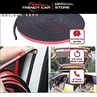 Cuộn 12 mét Gioăng cao su chống ồn chữ B cho ô tô | Ron cao su chữ B cách âm chống ồn cho xe hơi và Nhà cửa