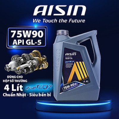 Nhớt Hộp Số AISIN Geartech+ GL-5 75W90 4 Lít GSL57594PB - Nhập Khẩu Chính Hãng