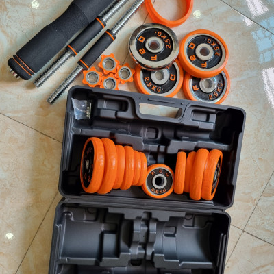 Bộ Tạ Tay Tháo Lắp 20kg Đa Năng FED720 Nhập Khẩu Chất Liệu Gang Mạ Niken