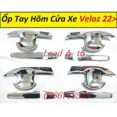 Ốp Tay Nắm, Hõm Cửa Xe Toyota Veloz 2022-23 Hàng Loại 1 Nhựa ABS Mạ Crom Sáng Bóng