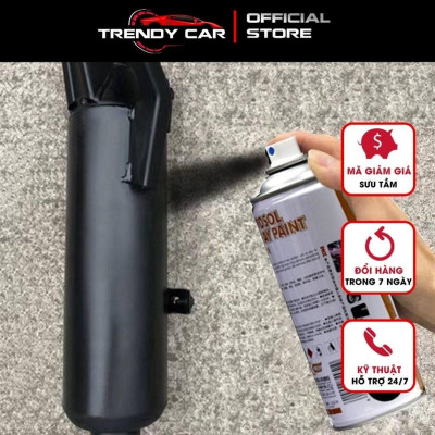 Sơn chịu nhiệt HaoShun Mattee Black mã 1200 đen nhám chống cháy cho pô