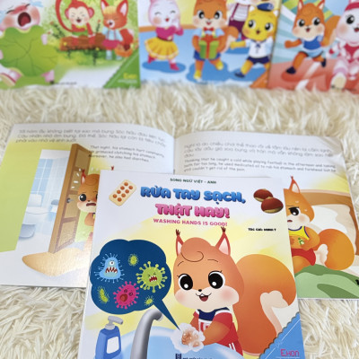 Sách Truyện Ehon Nhật Bản- Combo 10 cuốn Sách Ehon Ươm Mầm Kỹ Năng Sống dành cho trẻ (Song ngữ Việt Anh)