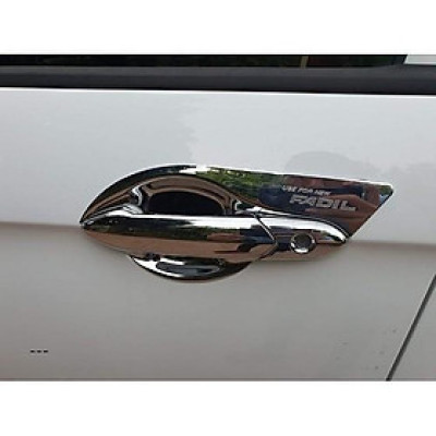 Bộ ốp tay nắm cửa xe Vinfast Fadil mạ Crom - Tặng miếng dán trong suốt chống xước hõm cửa