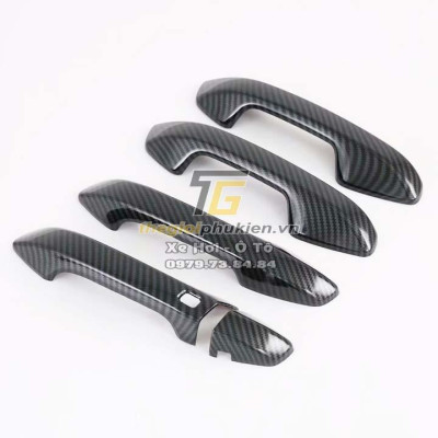 Bộ ốp tay nắm cửa, hõm cửa xe KIA Seltos 2020 vân Carbon
