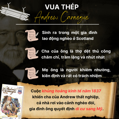 Combo 2 Cuốn Sách Đại tư bản Mỹ Andrew Carnegie Vua thép và Morgan Napoleon của phố Wall