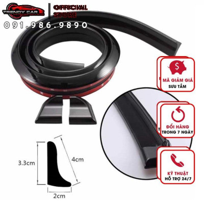 Đuôi Gió, Cánh Lướt Gió Cao Su Vân  3D Xe Ô Tô Phong Cách Thể Thao