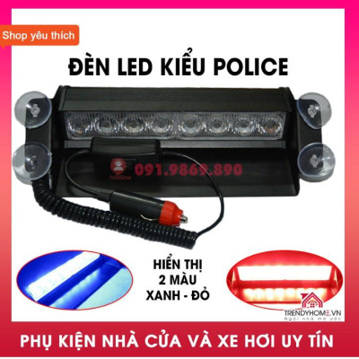 Đèn Led chớp xanh đỏ để taplo xe hơi, đèn nháy xin vượt ô tô,bản cao cấp công suất lớn vỏ bằng kim loại 
