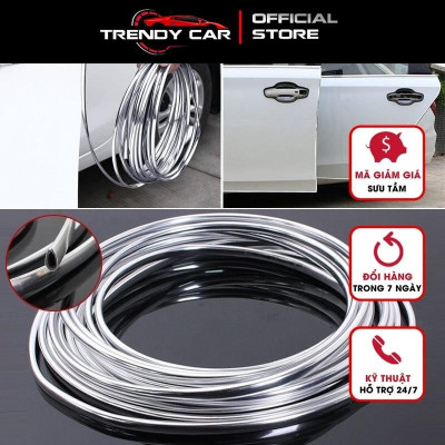 6M Xe Cạnh Cửa Bảo Vệ Trầy Xước Dây Ốp Lưng Chống Va Chạm Dây DIY Bạc Chất Liệu Nhựa PVC Đúc Dán Trang Trí Ô Tô phụ Kiện