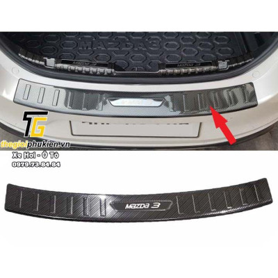 Combo ỐP BẬC CỐP VÀ BẬC CỬA xe Mazda 3 2020 vân Carbon