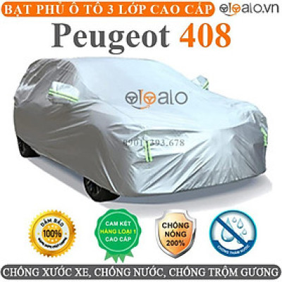 Bạt phủ xe ô tô Peugeot 408 vải dù 3 lớp CAO CẤP BPXOT