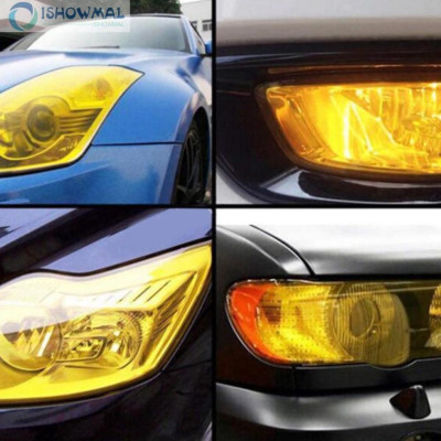 Phim Dán Đèn Pha Trang trí Ô tô làm mới Xe Hơi màu vàng xuyên sáng phá sương mù ban đêm cho đèn Led trắng, Bi Laser