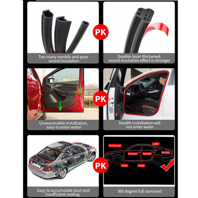 Dải cao su ô tô cấu tạo 5 lỗ thoát khí bảo vệ mép cửa, cách âm, chống thấm / chống bụi, tiện lợi cao cấp