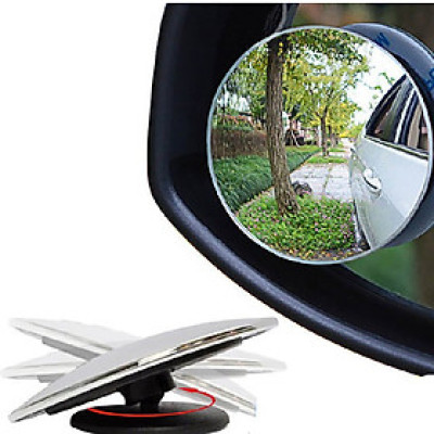 Gương Tròn Nhỏ Kiểu Cốc Hút Không Viền, Độ Nét Cao Có Thể Điều Chỉnh 360 Độ, Gương Xóa Điểm mù